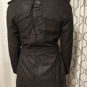 Leather trench coat